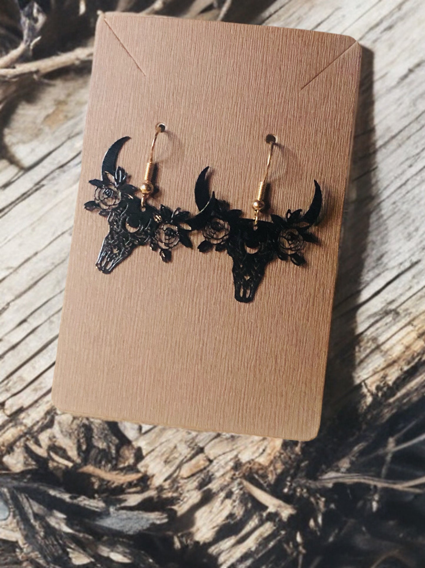 Rustic Rose Longhorn Dangles