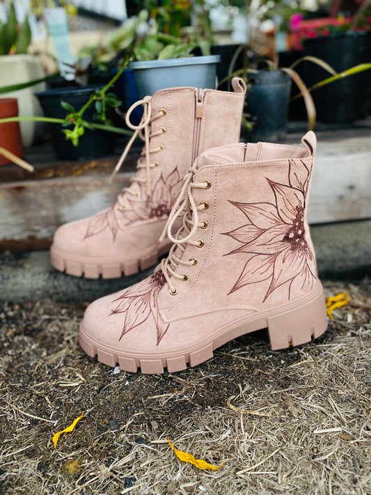 Dusty Rose Combat Boots